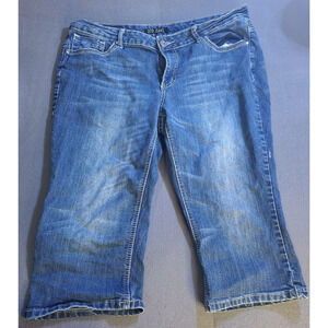 ZCO Jeans Capris Womens 16W Blue Embellished Rhinestone Plus Size